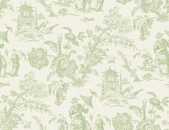 Seabrook Wallpaper Colette Chinoiserie Herb French Country  United States 60.75 20.87" 27"  - My Fabric Connection -