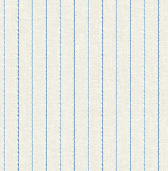 Seabrook Wallpaper Andree Stripe French Blue & Denim Wash French Country  United States 60.75 0" 27"  - My Fabric Connection -