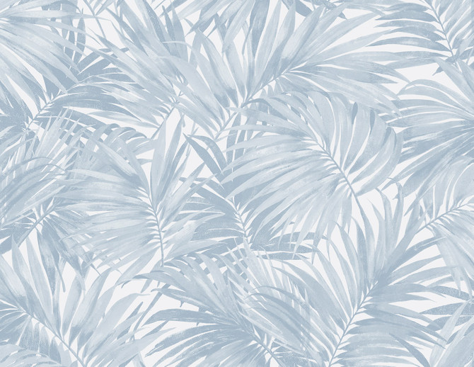Seabrook Wallpaper Cordelia Tossed Palms Blue Shale Coastal Haven  United States 60.75 20.87" 27"  - My Fabric Connection -