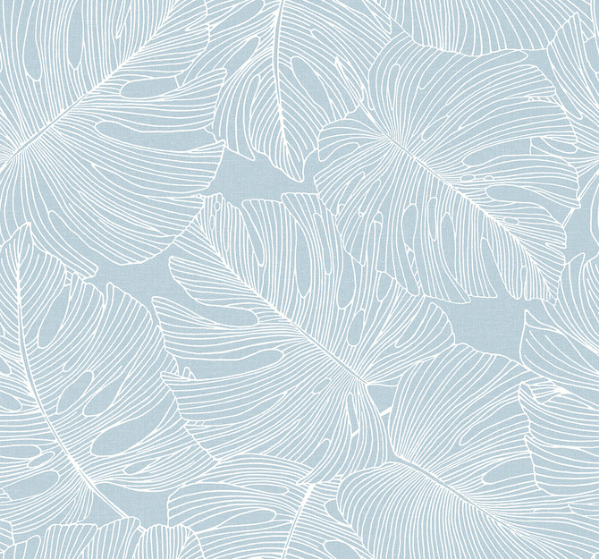 Seabrook Wallpaper Tarra Monstera Leaf Early Sky Summer House  United States 60.75 25.2" 27"  - My Fabric Connection -
