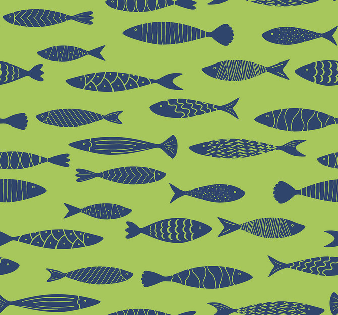 Seabrook Wallpaper Bay Fish Buckingham Green Summer House  United States 60.75 25.2" 27"  - My Fabric Connection -