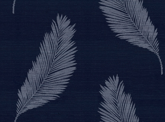 Seabrook Wallpaper Tossed Palm Sisal Grasscloth Midnight Blue Summer House  United States 60.75 25.2" 27"  - My Fabric Connection -
