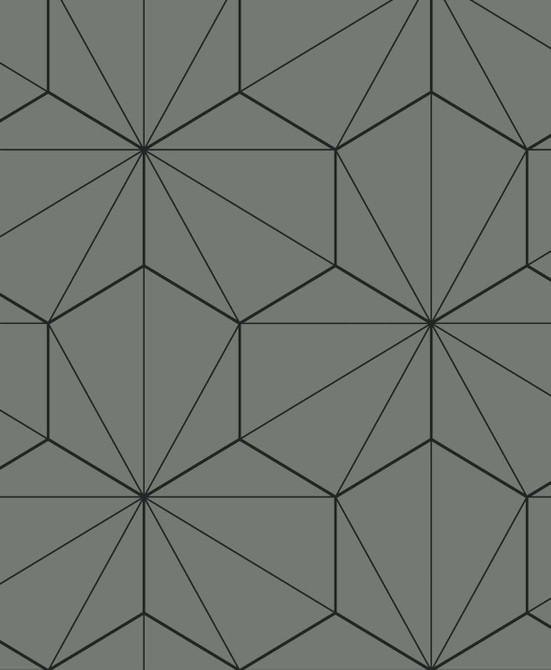 Seabrook Wallpaper Hedron Geometric Pavestone & Ebony Etten Studios Online  Netherlands 57.5 12.6" 20.9"  - My Fabric Connection -