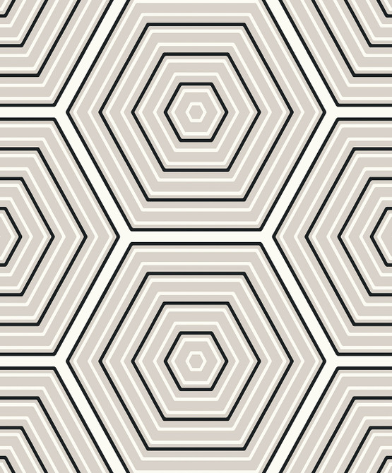 Seabrook Wallpaper Hex Topography Cove Grey & Ebony Etten Studios Online  Netherlands 57.5 12.6" 20.9"  - My Fabric Connection -