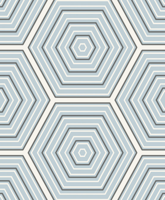 Seabrook Wallpaper Hex Topography Sky Blue & Argos Grey Etten Studios Online  Netherlands 57.5 12.6" 20.9"  - My Fabric Connection -