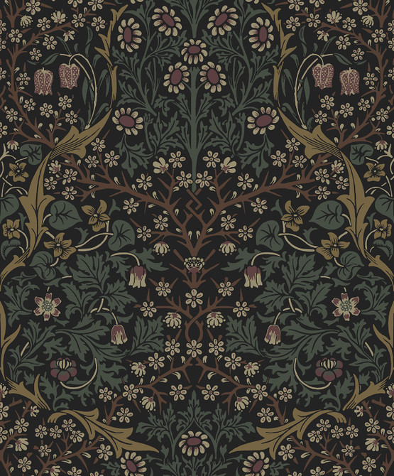 Seabrook Wallpaper Victorian Floral Blacksmith & Cliffside Etten Studios Online  Netherlands 57.5 25.2" 20.9"  - My Fabric Connection -