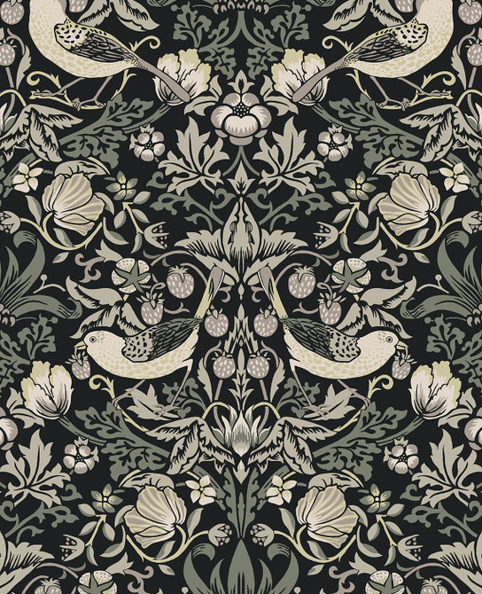 Seabrook Wallpaper Fragaria Garden Blacksmith Legacy Prints  Netherlands 57.5 25.2" 20.9"  - My Fabric Connection -