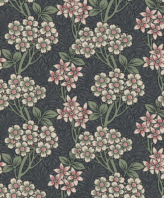Seabrook Wallpaper Floral Vine Smoke & Laurel Green NextWall Peel & Stick  Netherlands 31.35 12.6" 20.9"  - My Fabric Connection -