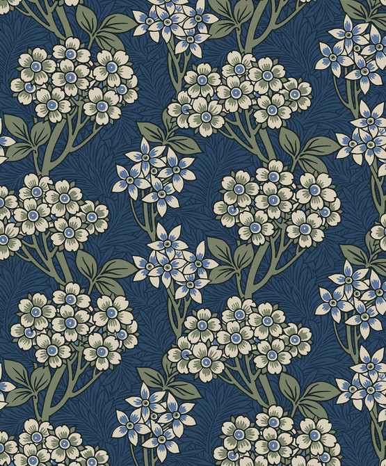 Seabrook Wallpaper Floral Vine Blue Jay & Sage Legacy Prints  Netherlands 57.5 12.6" 20.9"  - My Fabric Connection -