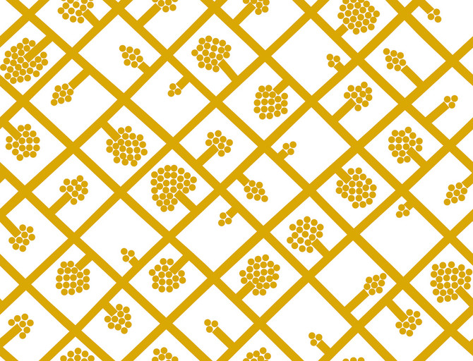 Seabrook Wallpaper Spalje Mustard and Eggshell Marimekko Vol. 5  Italy 75.5 21" 27.5"  - My Fabric Connection -