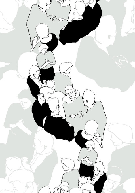 Seabrook Wallpaper Ystävät Gray and Eggshell Marimekko Vol. 5  Italy 75.5 39.3" 27.5"  - My Fabric Connection -