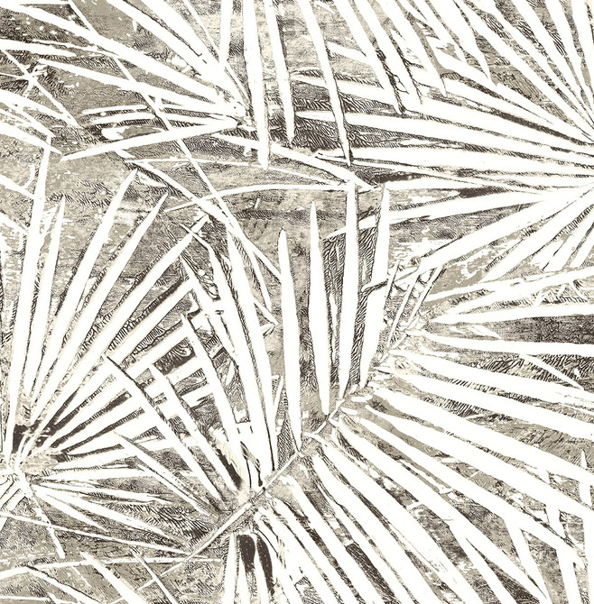 Seabrook Wallpaper Fossil Palm Pavestone Stacy Garcia Peel and Stick  United States 17.08 20.87" 20.5"  - My Fabric Connection -