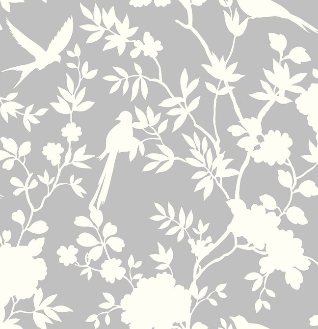 Seabrook Wallpaper Mono Toile Harbor Mist Lillian August Peel and Stick  United States 40.5 27.8" 27"  - My Fabric Connection -