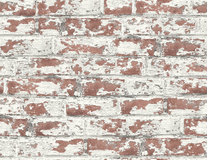 Seabrook Wallpaper Soho Brick Terra Cotta Lillian August Peel and Stick  United States 40.5 20.87" 27"  - My Fabric Connection -