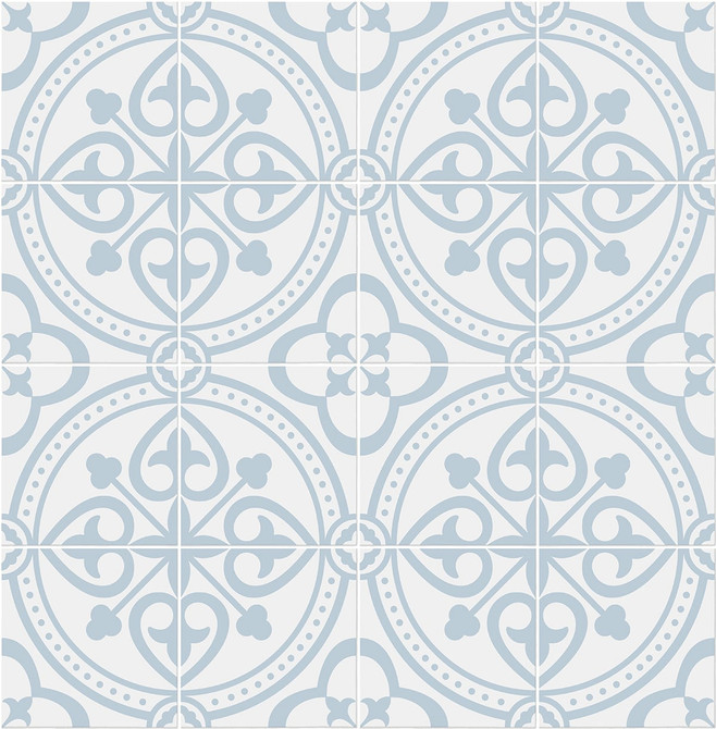Seabrook Wallpaper Villa Mar Tile Hampton Blue Lillian August Peel and Stick  United States 30.75 10.43" 20.5"  - My Fabric Connection -