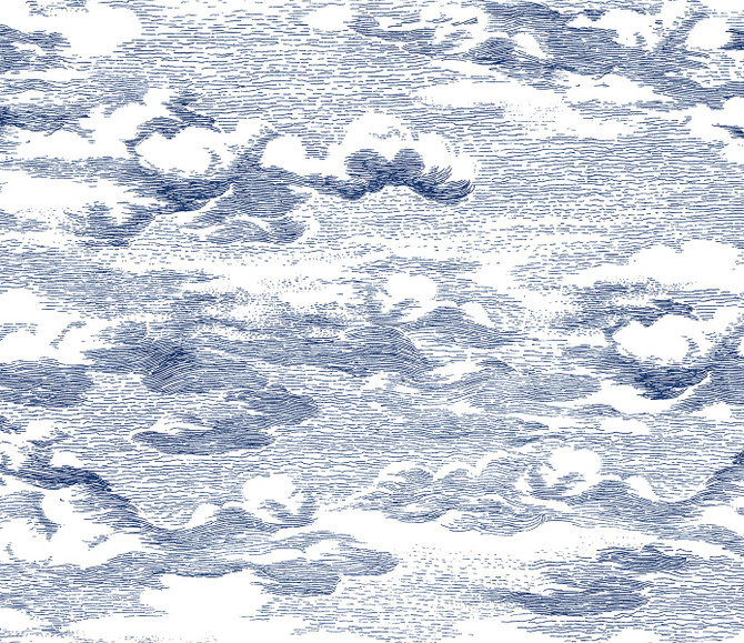 Seabrook Wallpaper Clouds Blue Harry & Grace Peel and Stick  United States 30.75 18" 20.5"  - My Fabric Connection -