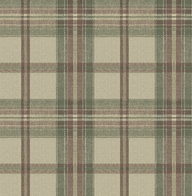 Seabrook Wallpaper Herringbone Plaid Clay & Sage Harry & Grace Peel and Stick  United States 30.75 10.43" 20.5"  - My Fabric Connection -