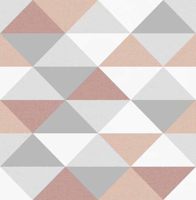 Seabrook Wallpaper Mod Triangles Pink & Metallic Silver NextWall Peel & Stick  United States 30.75 20.87" 20.5"  - My Fabric Connection -