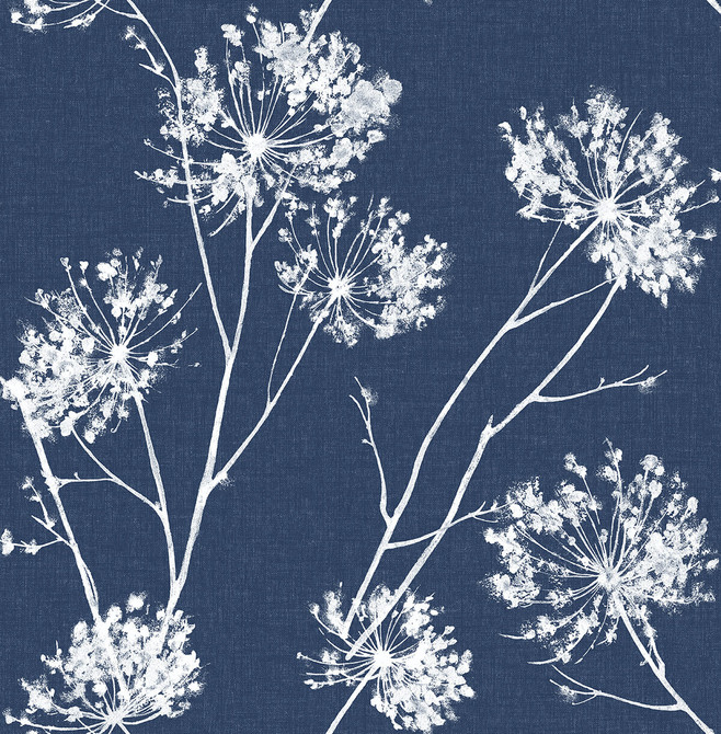 Seabrook Wallpaper One O'Clocks Denim Blue NextWall Peel & Stick  United States 30.75 20.87" 20.5"  - My Fabric Connection -