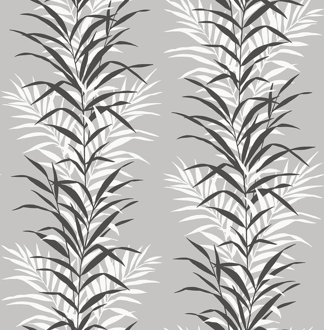 Seabrook Wallpaper Leaf Stripe Monochrome NextWall Peel & Stick  United States 30.75 20.87" 20.5"  - My Fabric Connection -