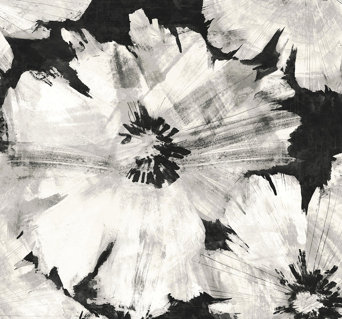 Seabrook Wallpaper Graphic Floral Ebony & Champagne NextWall Peel & Stick  United States 40.5 25.2" 27"  - My Fabric Connection -