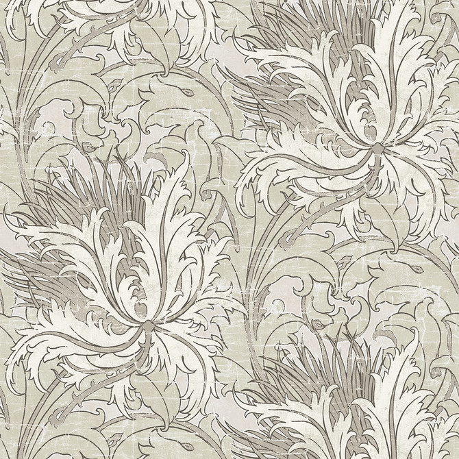 Seabrook Wallpaper Floral Folly Lunar Rock & Pale Oak NextWall Peel & Stick  United States 40.5 20.87" 27"  - My Fabric Connection -