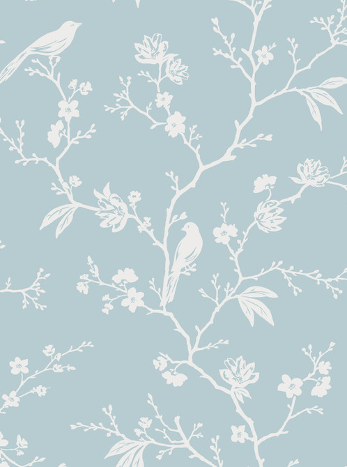 Seabrook Wallpaper Songbird Chinoiserie Blue Skies NextWall Peel & Stick  United States 40.5 36" 27"  - My Fabric Connection -