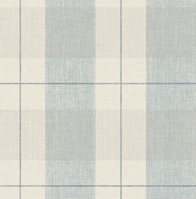 Seabrook Wallpaper Lenox Hill Plaid Blue & Beige NextWall Peel & Stick  United States 30.75 10.43" 20.5"  - My Fabric Connection -