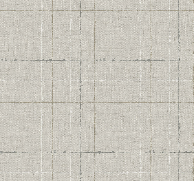 Seabrook Wallpaper Gorton Plaid Pebble Fibers and Threads  United States 60.75 12.6" 27"  - My Fabric Connection -