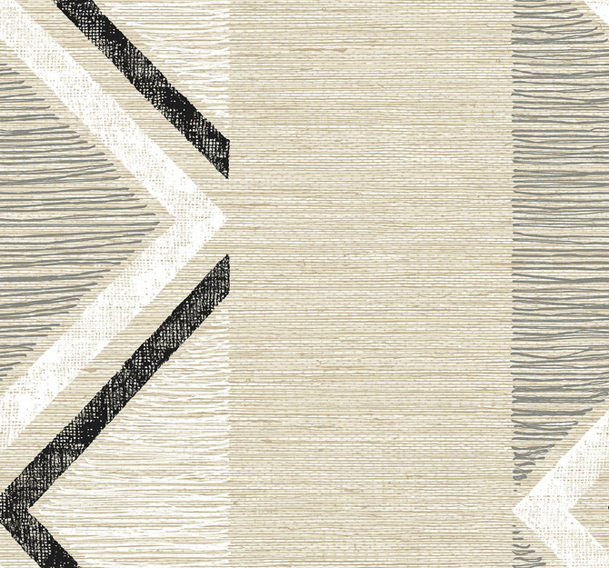 Seabrook Wallpaper Beswick Chevron Birch Bark Fibers and Threads  United States 60.75 25.2" 27"  - My Fabric Connection -