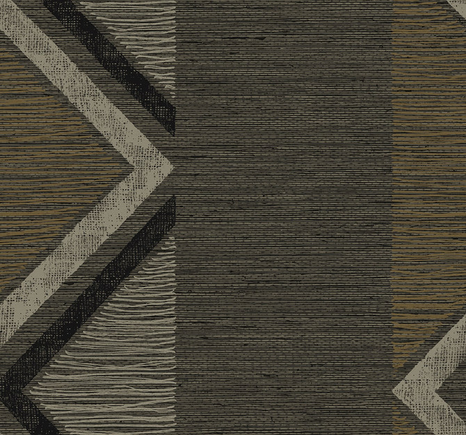 Seabrook Wallpaper Beswick Chevron Roasted Coffee Fibers and Threads  United States 60.75 25.2" 27"  - My Fabric Connection -