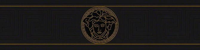 Seabrook Wallpaper Magesty Border Black Ice Versace Volume 5  Germany 7 20.87" 5.1"  - My Fabric Connection -