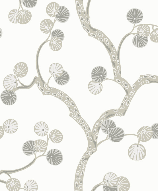 Seabrook Wallpaper Allegra Branches Cotton & Fog Piano  Netherlands 57.5 25.2" 20.9"  - My Fabric Connection -