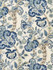Scalamandre Fabric Cumbria Hand Block Print China Blue On Ivory SC166030003 LA BOHEME 100% LINEN THAILAND LIGHT DUTY Horizontal: 36" and Vertical: 16.625" 49.5 - My Fabric Connection -