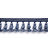Scalamandre
 Trim Halsey Onion Fringe Indigo Trim 57% ACRYLIC 38% VISCOSE 5% POLYESTER CHINA LIGHT DUTY </p><p>Repeat: H: , V: 3" - My Fabric Connection -