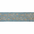 Scalamandre Trim Trim Laurel Embroidered Tape/Bluestone T3292-003 MODERN LUXURY STOCKED AT 50% VISCOSE;35% GLASS;15% METALLIC INDIA LIGHT DUTY Horizontal: 7.5" and Vertical: 3.75" - My Fabric Connection -
