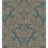Cole & Son Wallcovering Blake Teal And Silver Wallcovering PAPER - 100% United Kingdom </p><p>Repeat: H: , V: 20.88 21 - My Fabric Connection -