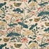 G P & J Baker Fabric Heron & Lotus Flower Indigo/Pink EMPEROR'S GARDEN LINEN - 100% United Kingdom - Horizontal: - and Vertical: 36.642 53.978 - My Fabric Connection -