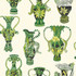 Cole & Son Wallcovering Khulu Vases Green & White
