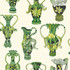 Cole & Son Wallcovering Khulu Vases Green & White Wallcovering PAPER - 100% United Kingdom </p><p>Repeat: H: , V: 27 27 - My Fabric Connection -