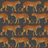 Cole & Son Wallcovering Leopard Walk Charcoal & Orange