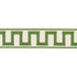 Schumacher Trim Greek Key Embroidered Tape Green 70795 MILES REDD PASSEMENTERIE See Sample INDIA - </p><p>Repeat: Horizontal: 1 3/4" (4CM) and Vertical: - 2 1/4" (6CM) - My Fabric Connection -