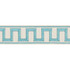 Schumacher Fabric Greek Key Embroidered Tape Aqua 70793 Miles-Redd-Passementerie 80% Cotton, 20% Rayon - Horizontal: 1.75 and Vertical: - 2.25 - My Fabric Connection -
