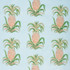 Schumacher Fabric Pineapples Chintz Sky 178801 PERFECT PAIRS See Sample UNITED KINGDOM - </p><p>Repeat: Horizontal: 27 1/8" (69CM) and Vertical: 18" (46CM) 54" (137CM) - My Fabric Connection -