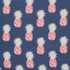 Carole Fabric Happy Pineapple Navy Bluebird 95% Polyester, 5% Linen China Passes 50,000 Double Rubs Wyzenbeek Horizontal: 8.75 and Vertical: 10.5 58 - My Fabric Connection -
