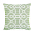 Schumacher Pillow Ziz Embroidery 18" Green & White Pillow HAPPY TOGETHER II 77% Cotton, 23% Polyester 18 - My Fabric Connection -