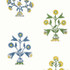 Thibaut Wallpaper Indian Flower Blue and Yellow T10664 Wallpaper Wallpaper UNITED STATES - </p><p>Repeat: V: 36 27 - My Fabric Connection -