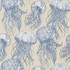 Thibaut Wallpaper Jelly Fish Bloom Blue and Beige T13168 Wallpaper Wallpaper U.S.A. - </p><p>Repeat: V: 25.25 27 - My Fabric Connection -