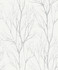 Advantage Diani White Metallic Tree Wallpaper Bali Covers about 57.8 square feet Germany Unpasted 25.2-in repeat, straight match 21-in by 33-ft long roll - My Fabric Connection -