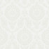 Chesapeake Helm Damask White Floral Medallion Wallpaper Blue Heron Covers about 56.4 square feet United States Prepasted 20.5-in repeat, straight match 20.5-in by 33-ft long roll - My Fabric Connection -